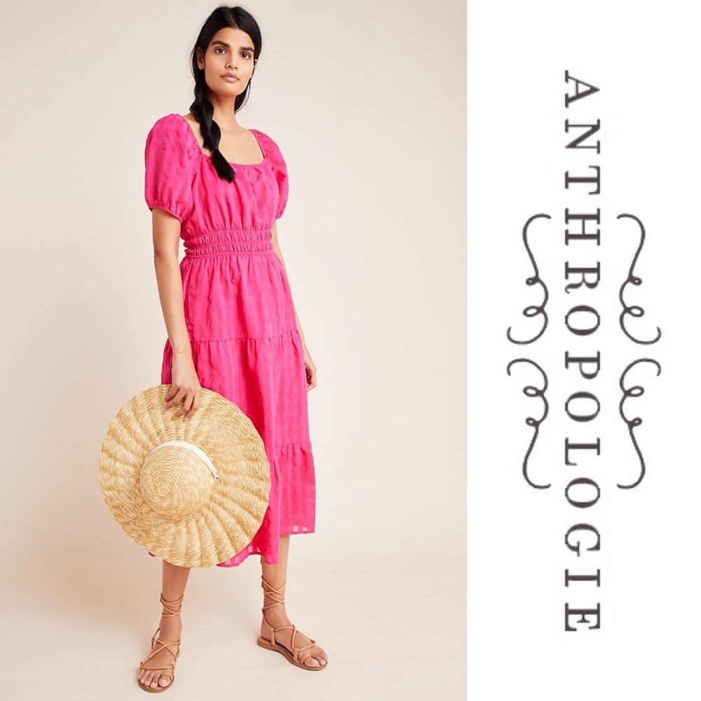 Anthropologie Francesca Tiered Midi Dress